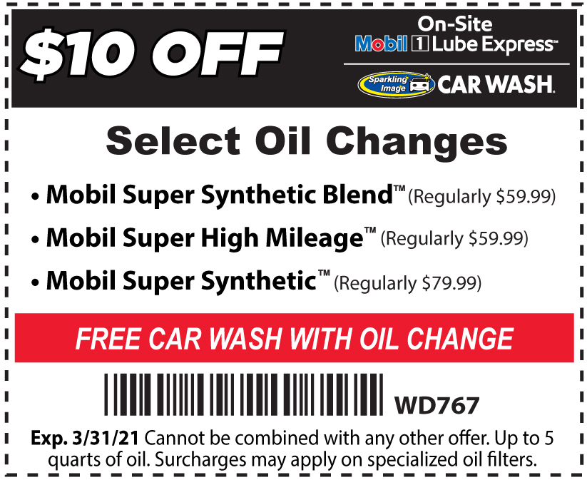 Coupons and Offers Savings at Mobil 1 Lube Express
